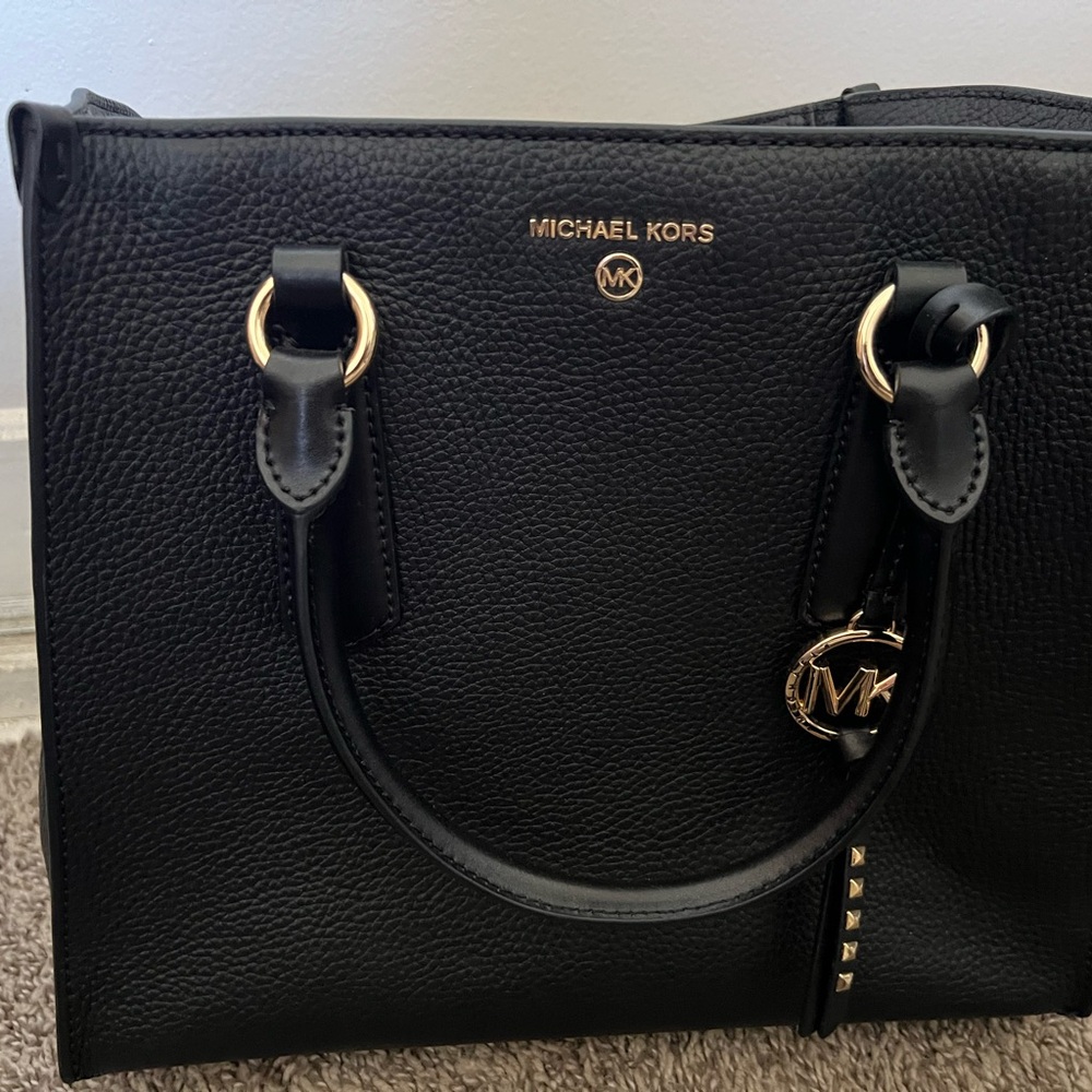Michael Kors Black Pebbled Leather Satchel